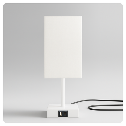 LUZLANE- Auratouch Smart Table Lamp | Linen Shade | (Color- White-White)