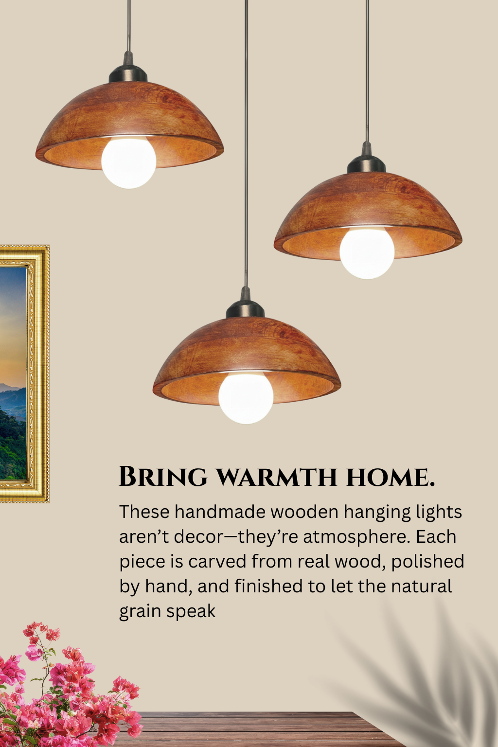 Walnut Dome Cluster Light for Living Room